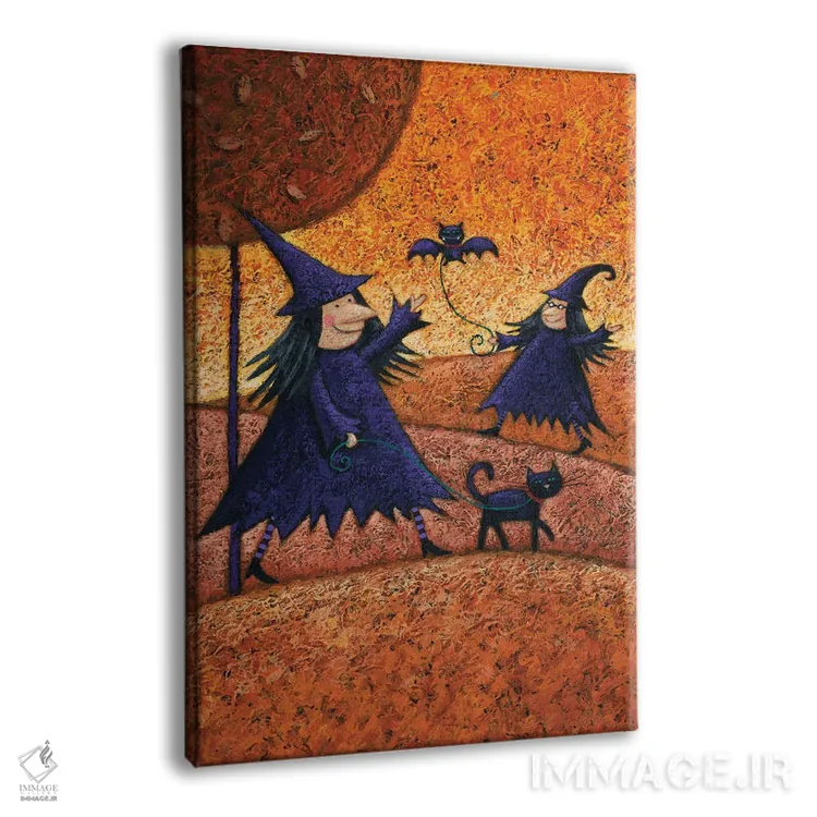 تابلو جادوگران هالووین اثر پیتر آدرلی - نمای پرسپکتیو محصول