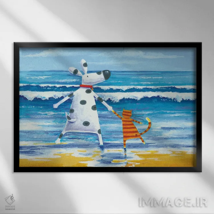 تابلو دوک و سوییتپی: عشق قایقسواری اثر پیتر آدرلی - نمای قابدار مشکی