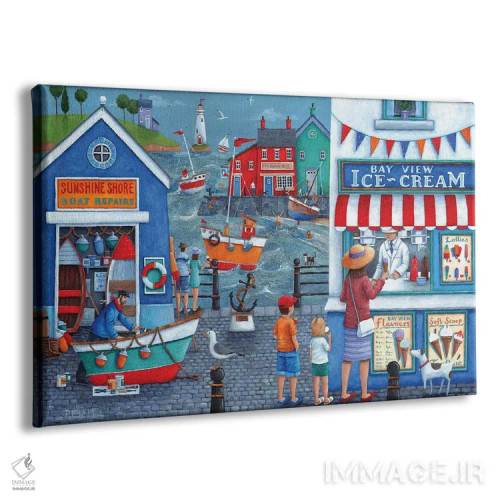 تابلو بستنیهای کنار ساحل اثر پیتر آدرلی - نمای پرسپکتیو محصول