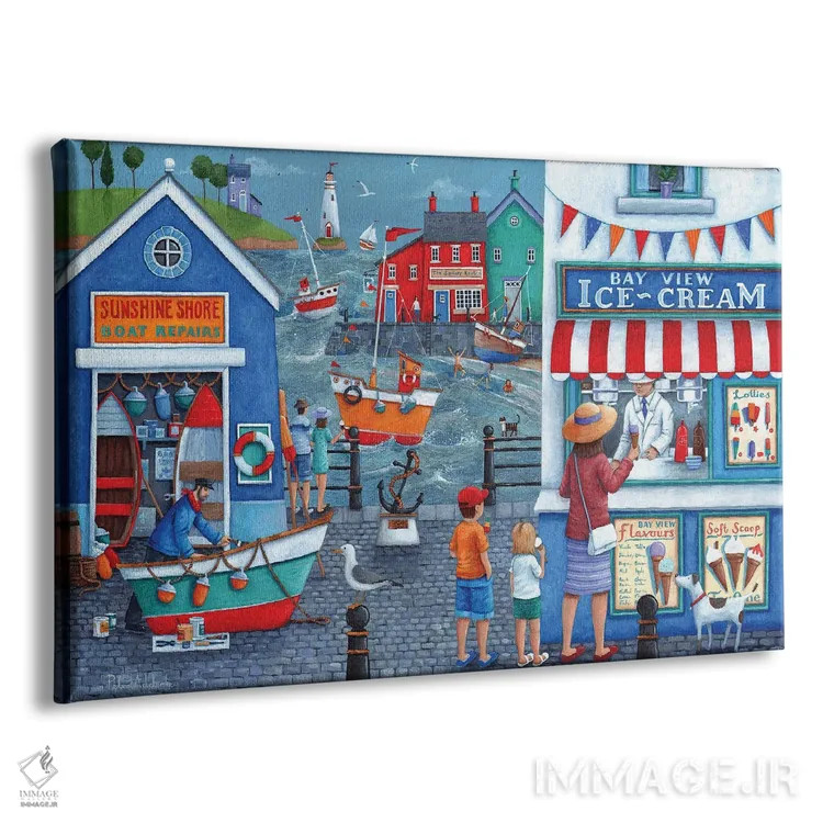 تابلو بستنیهای کنار ساحل اثر پیتر آدرلی - نمای پرسپکتیو محصول