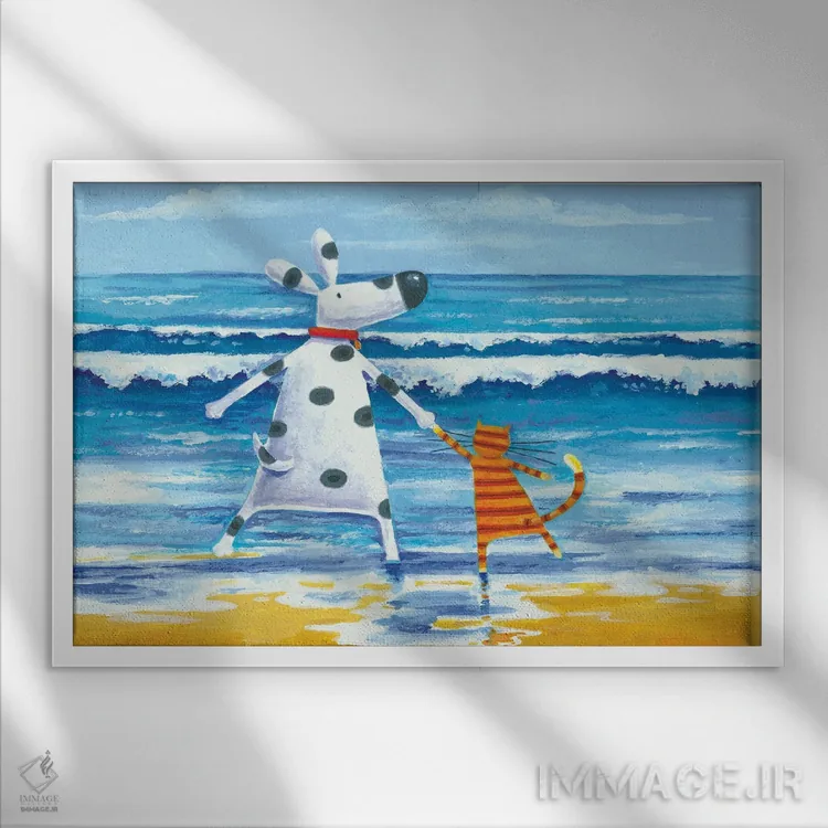 تابلو دوک و سوییتپی: عشق قایقسواری اثر پیتر آدرلی - نمای قابدار سفید