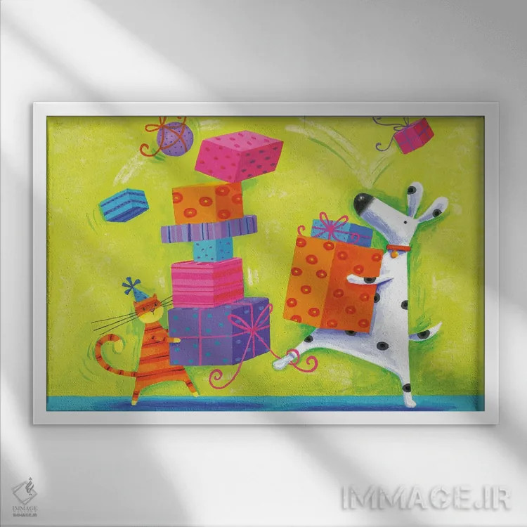 تابلو تولد دوک اثر پیتر آدرلی - نمای قابدار سفید