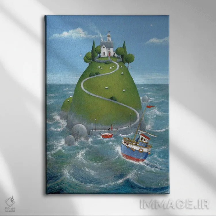 تابلو جزیره اثر پیتر آدرلی - نمای روبهرو روی دیوار