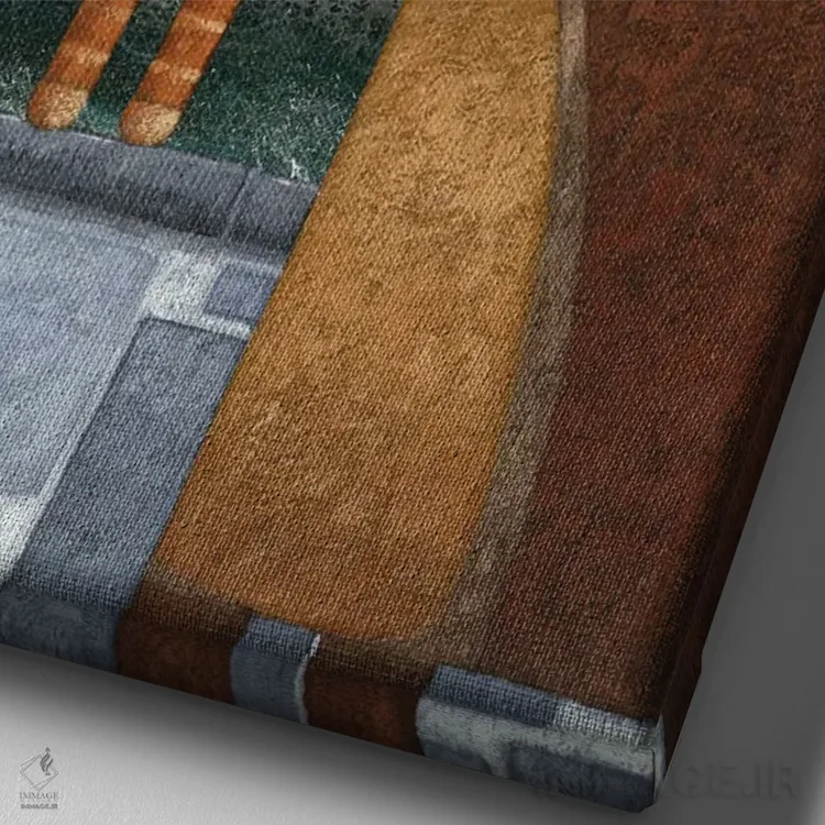 تابلو حیوانات خانگی کنار دریا اثر پیتر آدرلی - نمای نزدیک بافت بوم