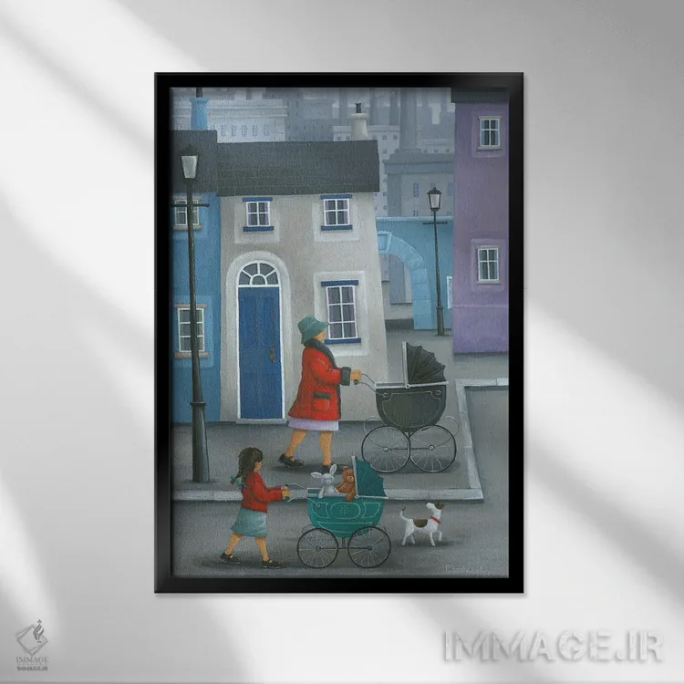 تابلو دختر همانند مادر اثر پیتر آدرلی - نمای قابدار مشکی