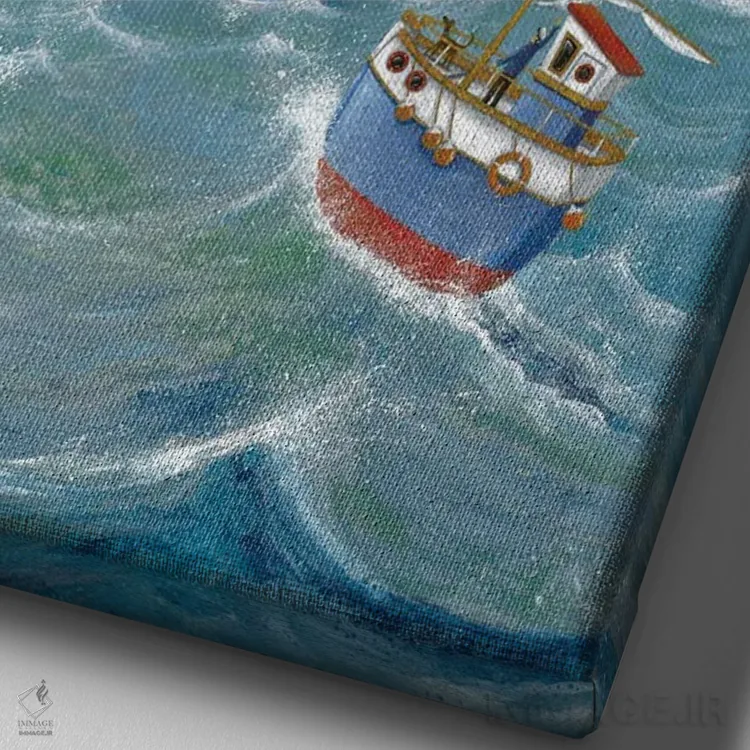 تابلو جزیره اثر پیتر آدرلی - نمای نزدیک بافت بوم