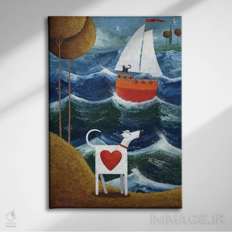 تابلو دوباره همدیگر را خواهیم دید اثر پیتر آدرلی - نمای روبهرو روی دیوار