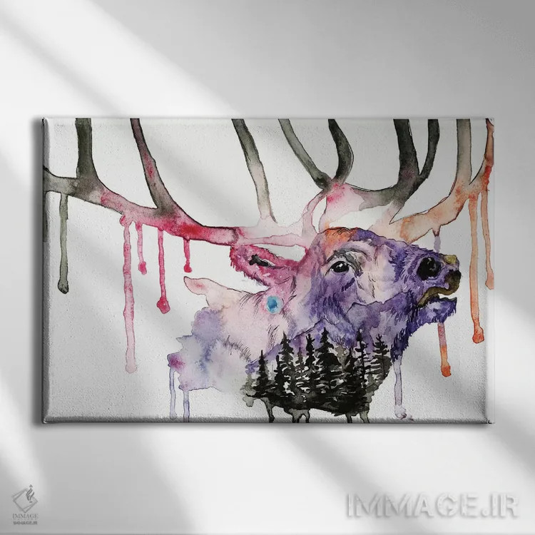 تابلو هیرش (اسم خاص؛ به معنی "گوزن" در آلمانی) اثر اندآ دیزاین (دفتر طراحی) - نمای روبهرو روی دیوار