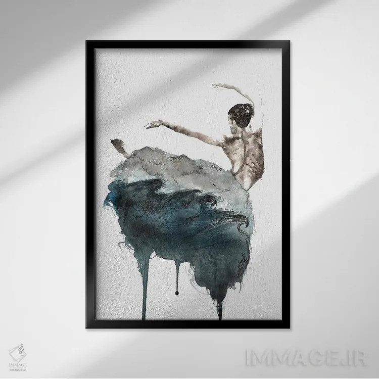 تابلو رقاص باله اثر اندآ دیزاین (دفتر طراحی) - نمای قابدار مشکی
