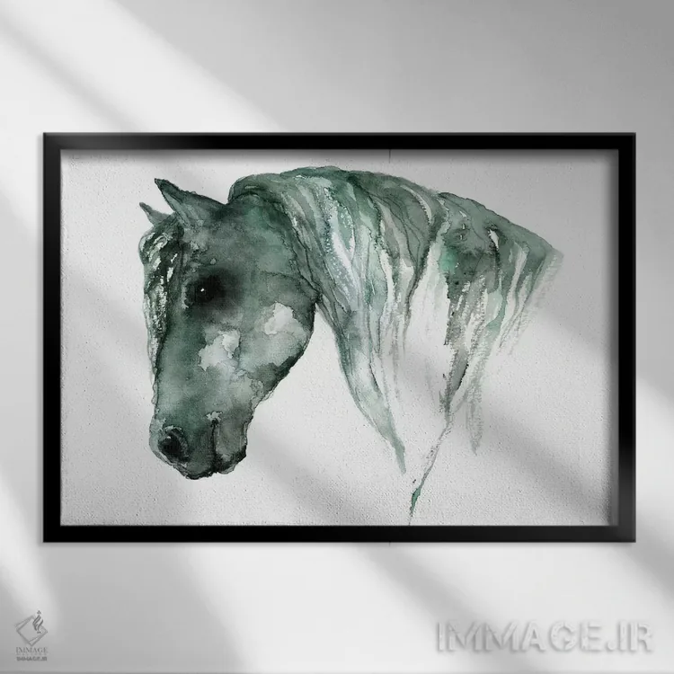 تابلو اسب اثر اندآ دیزاین (دفتر طراحی) - نمای قابدار مشکی
