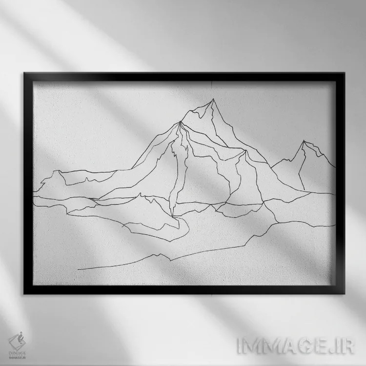 تابلو کوه (اختصار Mountain) اثر اندآ دیزاین (دفتر طراحی) - نمای قابدار مشکی