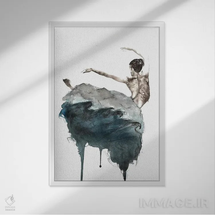 تابلو رقاص باله اثر اندآ دیزاین (دفتر طراحی) - نمای قابدار سفید