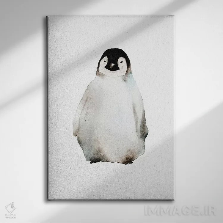 تابلو پنگوئن اثر اندآ دیزاین (دفتر طراحی) - نمای روبهرو روی دیوار