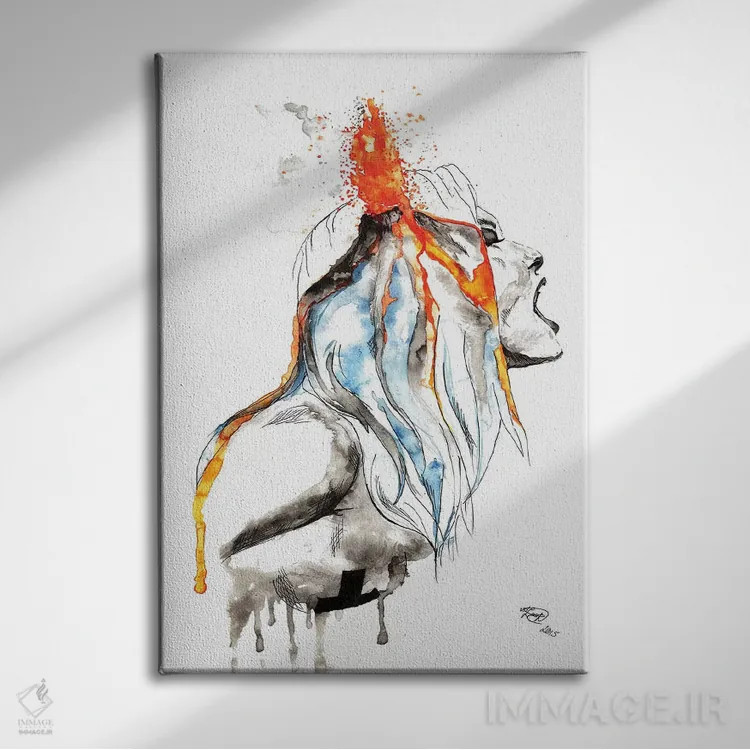 تابلو آتشفشان اثر اندآ دیزاین (دفتر طراحی) - نمای روبهرو روی دیوار