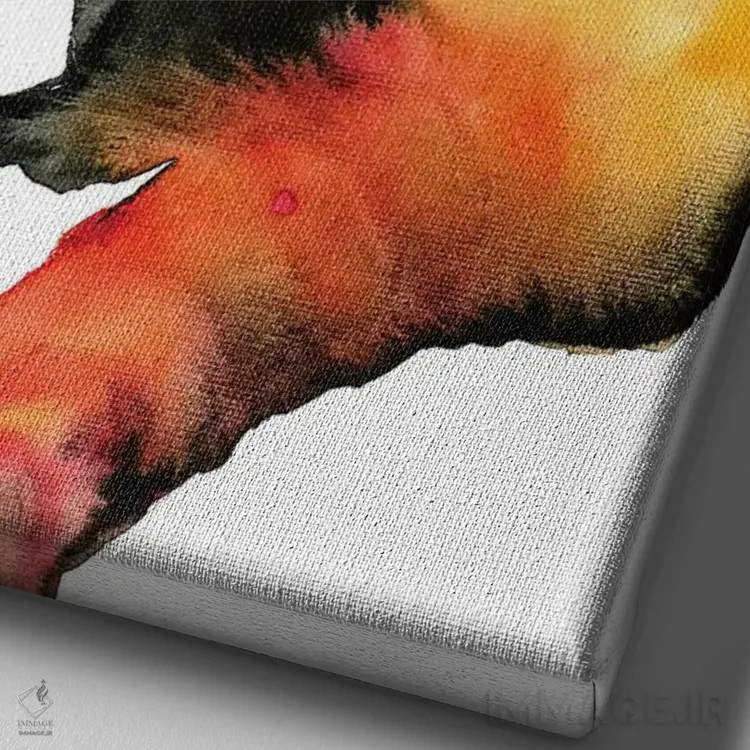 تابلو پاندای قرمز اثر اندآ دیزاین (دفتر طراحی) - نمای نزدیک بافت بوم