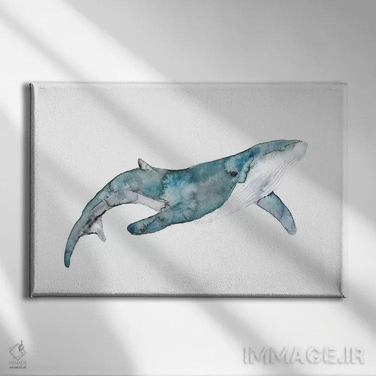تابلو نهنگ اثر اندآ دیزاین (دفتر طراحی) - نمای روبهرو روی دیوار