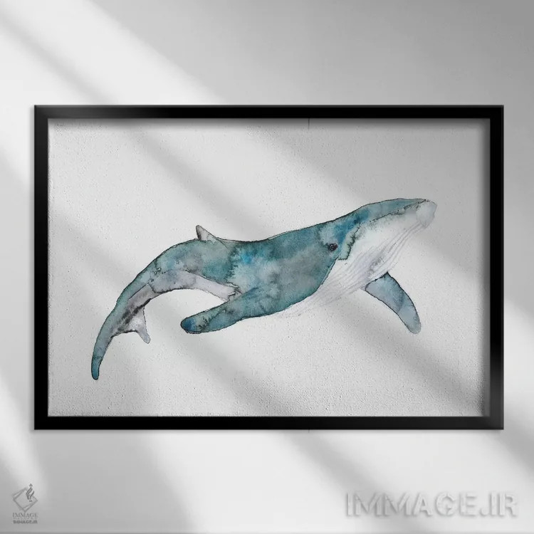 تابلو نهنگ اثر اندآ دیزاین (دفتر طراحی) - نمای قابدار مشکی