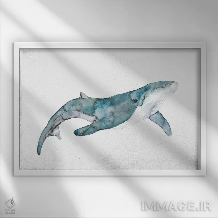 تابلو نهنگ اثر اندآ دیزاین (دفتر طراحی) - نمای قابدار سفید