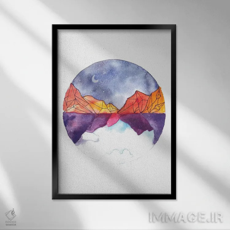 تابلو دایره اثر اندآ دیزاین (دفتر طراحی) - نمای قابدار مشکی