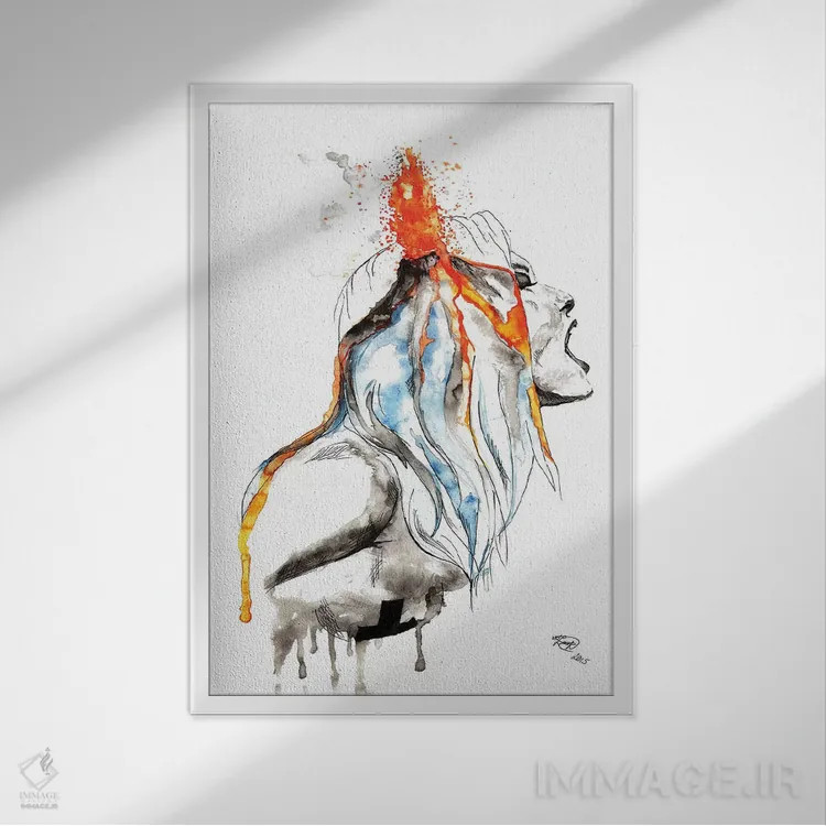 تابلو آتشفشان اثر اندآ دیزاین (دفتر طراحی) - نمای قابدار سفید