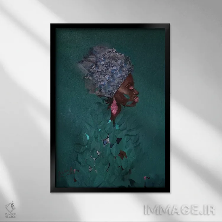 تابلو سبز اثر آدکونله آدلاکه - نمای قابدار مشکی