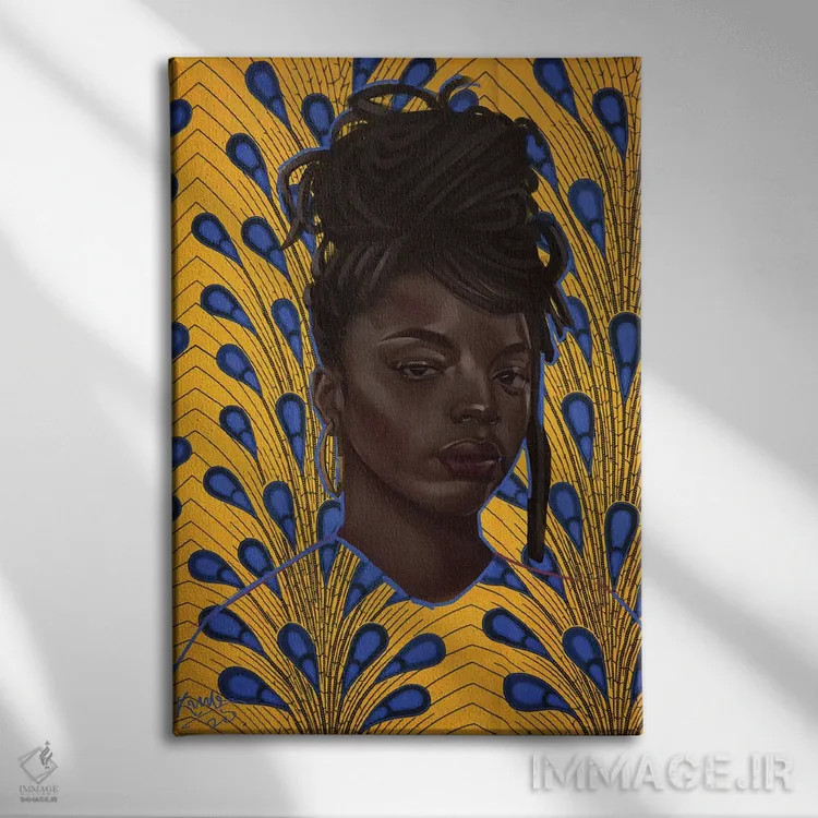 تابلو موهای فر (در همتنیده یا سبک dreadlocks) اثر آدکونله آدلاکه - نمای روبهرو روی دیوار