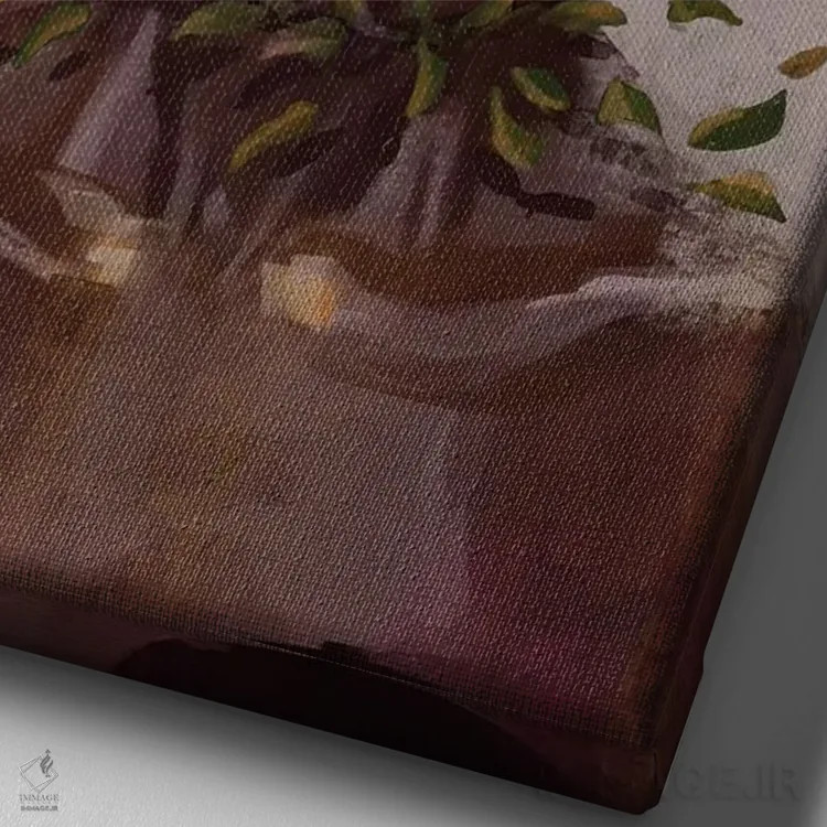 تابلو پاییز (یا سقوط، با توجه به زمینه) اثر آدکونله آدلاکه - نمای نزدیک بافت بوم