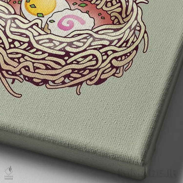 تابلو رامن ارزان (غذای ژاپنی) اثر آدام لاولس - نمای نزدیک بافت بوم