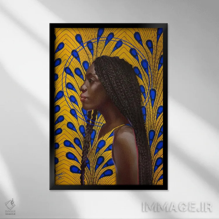 تابلو نمای نیمرخ اثر آدکونله آدلاکه - نمای قابدار مشکی