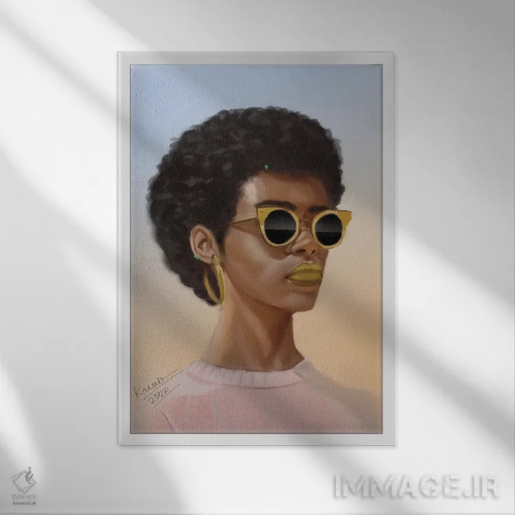 تابلو بچه باحال اثر آدکونله آدلاکه - نمای قابدار سفید