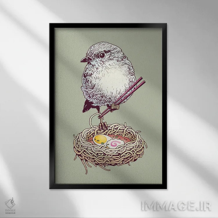 تابلو رامن ارزان (غذای ژاپنی) اثر آدام لاولس - نمای قابدار مشکی