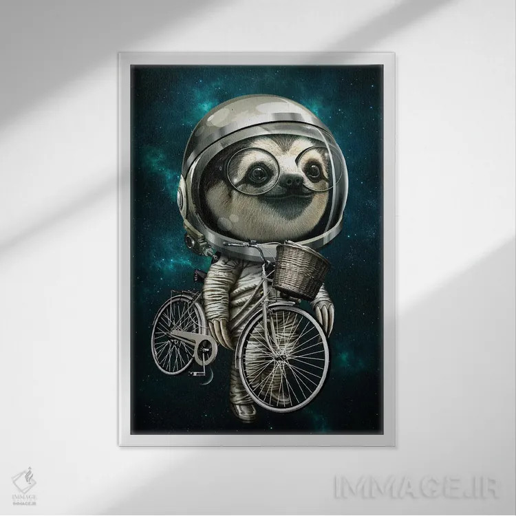 تابلو با دوچرخهام اثر آدام لاولس - نمای قابدار سفید