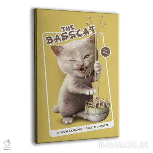 تابلو گربهی بیس (ترکیب گربه و بیس موسیقی/ماهی) اثر آدام لاولس - نمای پرسپکتیو محصول