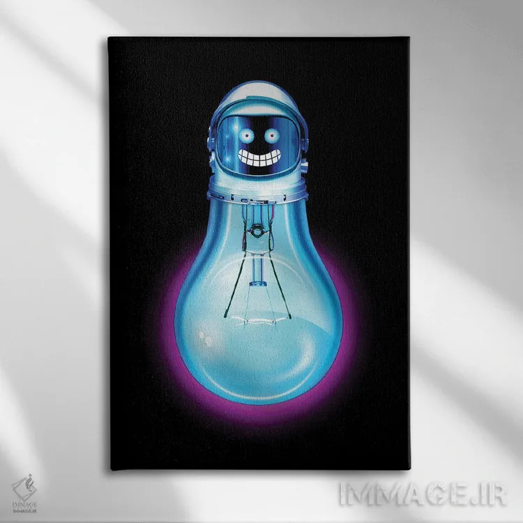 تابلو لامپ اخترشناسی (لامپ/سیاره ترکیبی) اثر آدام لاولس - نمای روبهرو روی دیوار