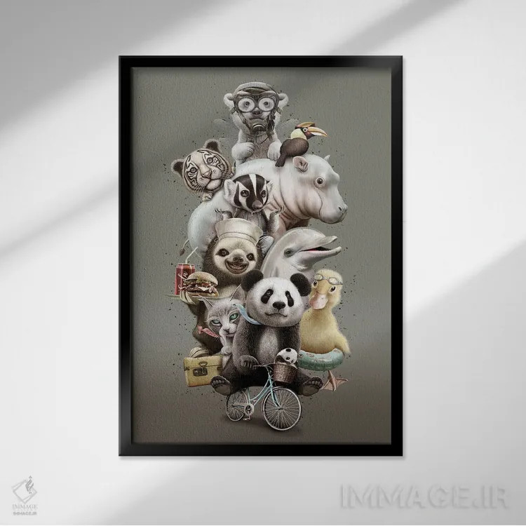 تابلو باغوحش اثر آدام لاولس - نمای قابدار مشکی