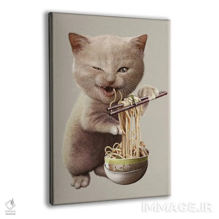 تابلو گربه رشتهمیخورد اثر آدام لاولس - نمای پرسپکتیو محصول