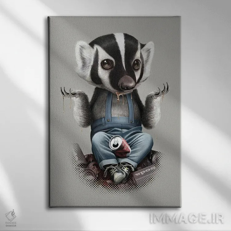 تابلو گورکن همه را میبرد اثر آدام لاولس - نمای روبهرو روی دیوار