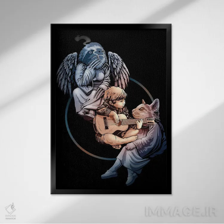 تابلو دوستان خیالی اثر آدام لاولس - نمای قابدار مشکی