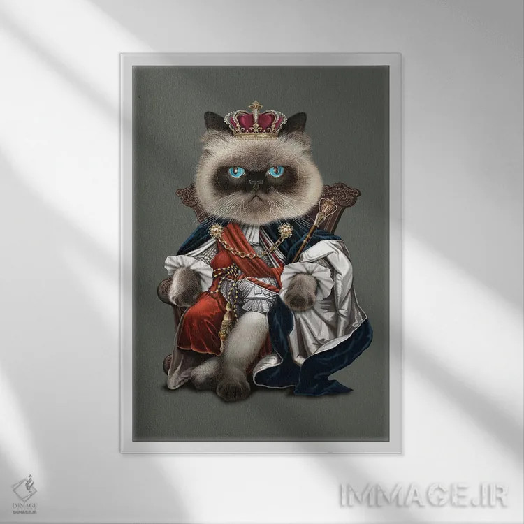 تابلو آبی بزرگ (اسم خاص یا شهرت) اثر آدام لاولس - نمای قابدار سفید