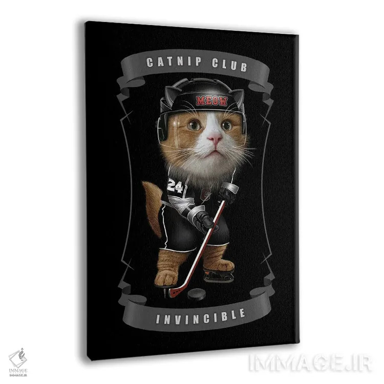 تابلو هاکی سنبل گربهای اثر آدام لاولس - نمای پرسپکتیو محصول