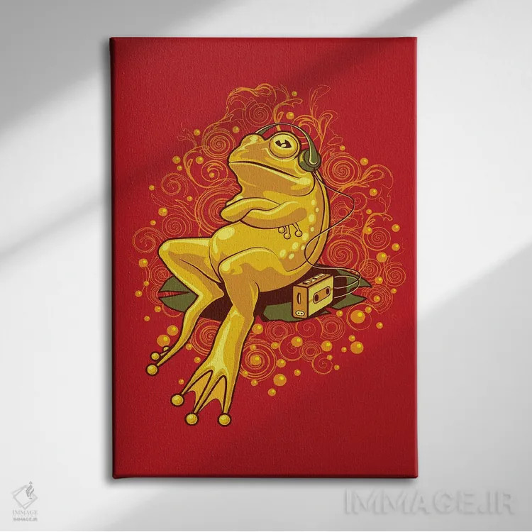 تابلو قورباغه آرام و ریلکس اثر آدام لاولس - نمای روبهرو روی دیوار