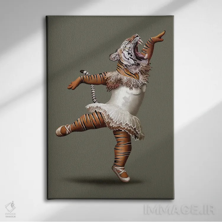 تابلو رقص ببر قاتل اثر آدام لاولس - نمای روبهرو روی دیوار