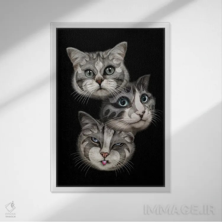 تابلو بوسهها اثر آدام لاولس - نمای قابدار سفید