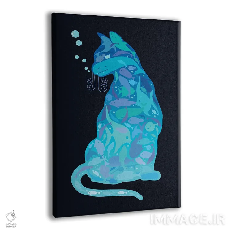 تابلو شنا کردن درون گربه اثر آدام لاولس - نمای پرسپکتیو محصول