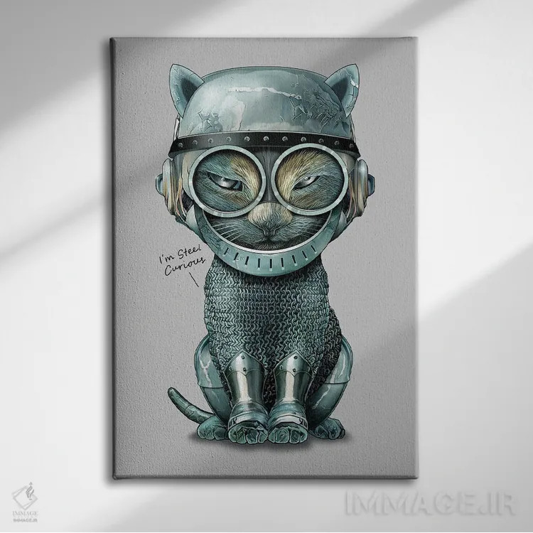 تابلو کنجکاوی فولادی اثر آدام لاولس - نمای روبهرو روی دیوار