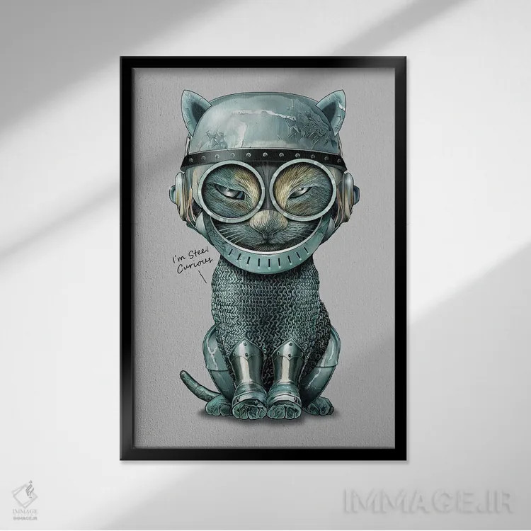 تابلو کنجکاوی فولادی اثر آدام لاولس - نمای قابدار مشکی