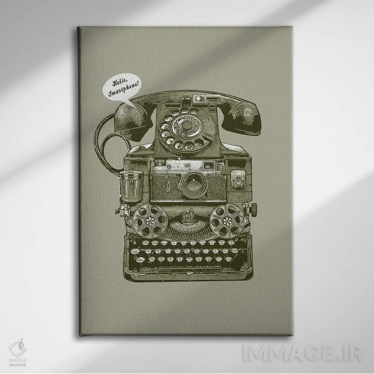 تابلو اولین گوشی هوشمند اثر آدام لاولس - نمای روبهرو روی دیوار