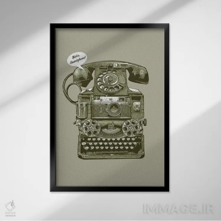 تابلو اولین گوشی هوشمند اثر آدام لاولس - نمای قابدار مشکی