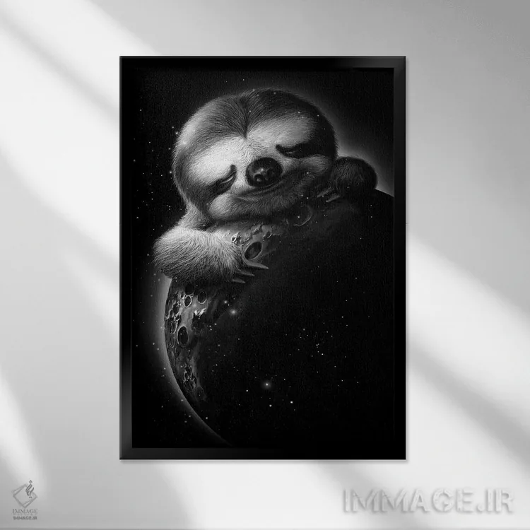 تابلو کُندروی ماه اثر آدام لاولس - نمای قابدار مشکی