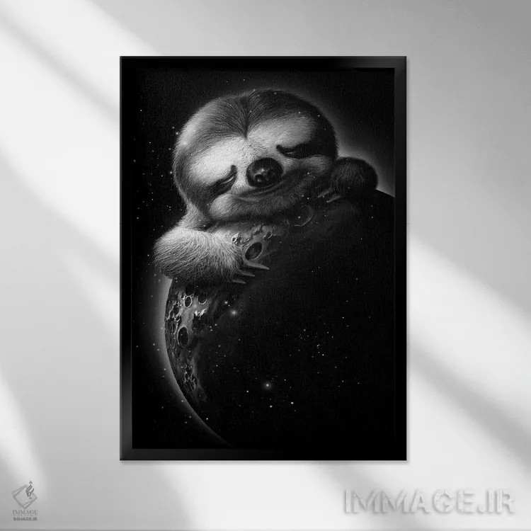 تابلو کُندروی ماه اثر آدام لاولس - نمای قابدار مشکی